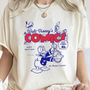 Disney Mickey And Friends Donald Duck Comic Cover Retro T-Shirt - D160525067