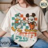 Retro Checkered Mickey Mouse And Donald Duck Fist Bump Shirt - D160525070