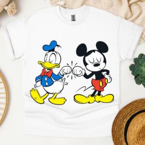 Retro Mickey Mouse And Donald Duck Fist Bump Shirt - D160525073