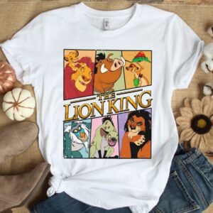 Retro Disney The Lion King Characters Squad Simba Timon Pumbaa Rafiki T-Shirt - D160525535