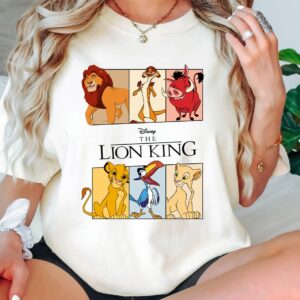 Retro Disney The Lion King Characters Squad Simba Timon Pumbaa Rafiki T-Shirt - D160525579