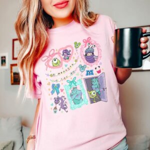 Retro Coquette bow Monster Inc. Disney Shirt - 1507250148
