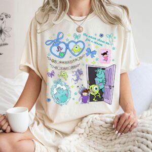 Retro Coquette bow Monster Inc. Disney Shirt - 1507250321