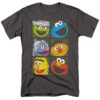 Sesame Street Charcoal Grey Shirt: Sesame Street, Big Bird & Cookie Monster - HD10251647