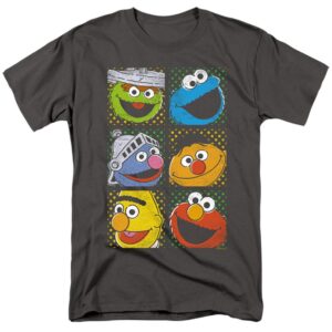 Sesame Street Charcoal Grey Shirt: Sesame Street, Big Bird & Cookie Monster - HD10251647
