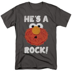 Sesame Street Sesame Street He's a Rock Charcoal Grey Adult Shirts - HD10251651