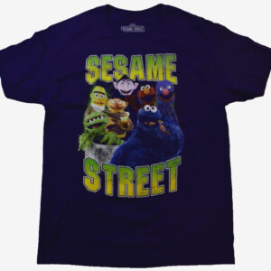Sesame Street Mens Ernie, Grover, Sesame Street, Cookie Monster Purple Shirt - HD10251656