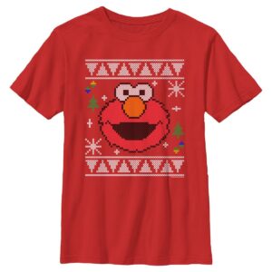 Sesame Street Sesame Street Face Ugly Christmas Sweater Print T-Shirt - HD10251671