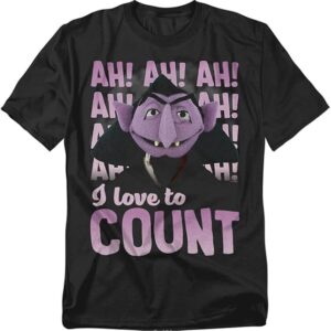 Popfunk Classic Sesame Street The Count Ah! Ah! Ah! Unisex Adult T Shirt - HD10251684