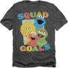 Sesame Street Squad Goals Unisex Adult Heather T-Shirt Charcoal - HD10251694