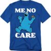 Sesame Street Cookie Monster Me No Care Unisex Adult T Shirt - HD10251695