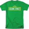 Sesame Street Classic Logo Unisex Adult T-Shirt Kelly Green - HD10251697