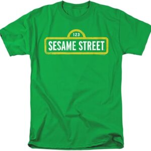 Sesame Street Classic Logo Unisex Adult T-Shirt Kelly Green - HD10251697