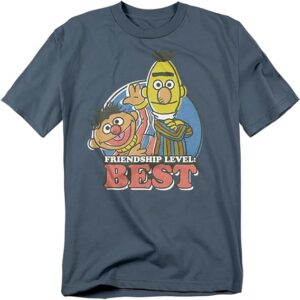 Popfunk Classic Sesame Street Bert & Ernie Friendship Level: Best Unisex Adult T Shirt - HD10251720