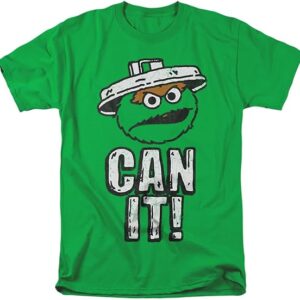 Sesame Street Oscar The Grouch Can It! Unisex Adult T Shirt - HD10251730