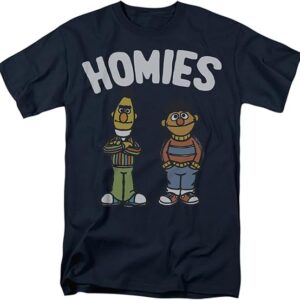 Sesame Street The Bff Unisex Adult T Shirt, Navy, Large - HD10251737