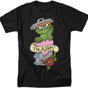 Sesame Street Oscar The Grouch Trashy Tattoo Unisex Adult T Shirt - HD10251747