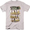 Sesame Street Oscar The Grouch Talk Dirty Unisex Adult T-Shirt Silver - HD10251752