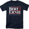 Sesame Street Bert Ernie for President 123 Vote Unisex Adult T-Shirt Navy - HD10251760