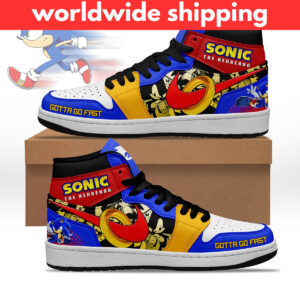 Sonic The Hedgehog Air Jordan High Top Shoes - HD10257796
