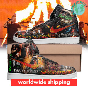 Disturbed Air Jordan High Top Shoes - HD10258220