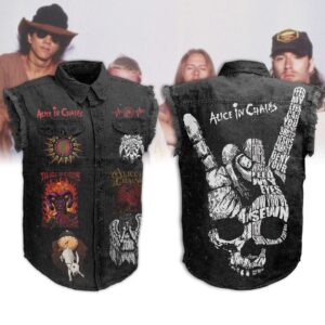 Alice In Chains Sleeveless Denim Shirt - HD10259571