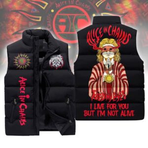 Alice In Chains 3D Sleeveless Puffer Jacket - HD10259576