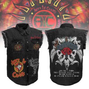 Alice In Chains Sleeveless Denim Shirt - HD10259577