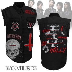 Black Veil Brides Sleeveless Denim Shirt - HD10259619