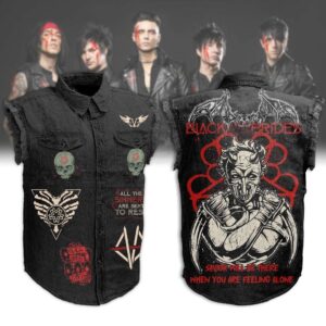 Black Veil Brides Sleeveless Denim Shirt - HD10259626