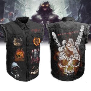 Disturbed Sleeveless Denim Shirt - HD10259709