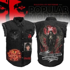 Falling In Reverse Sleeveless Denim Shirt - HD10259732