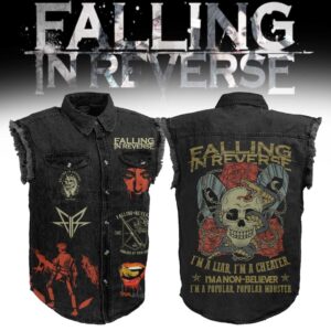 Falling In Reverse Sleeveless Denim Shirt - HD10259734