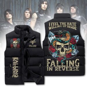 Falling In Reverse 3D Sleeveless Puffer Jacket - HD10259735