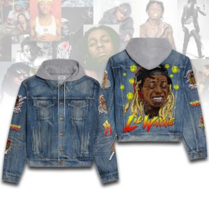 Lil Wayne 2D Hooded Denim Jacket - HD10259848
