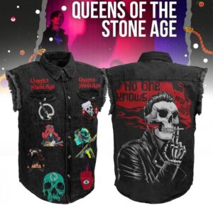 Queens of the Stone Age Sleeveless Denim Shirt - HD10259955