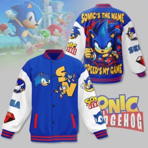 Sonic The Hedgehog 3D Baseball Button Jacket - HD10259978