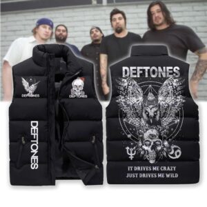 Deftones 3D Sleeveless Puffer Jacket - HD10260059