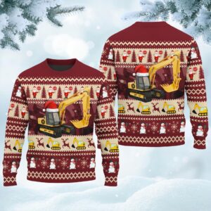 Excavator Ugly Christmas Sweater, Excavator Jobs Christmas Ugly Sweater, Excavator Santa Sweatshirt, Excavator Construction Xmas Gift