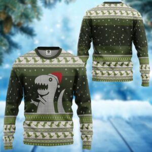 Christmas Dinosaur Ugly Christmas Sweater, T-Rex Xmas Sweater, Dino Ugly Christmas Sweatshirt, Funny Christmas Sweater